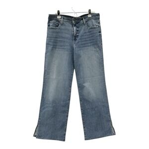 Evereve Jeans Womens 31 The Ever Trouser High Rise Wide Leg Slits 34x32